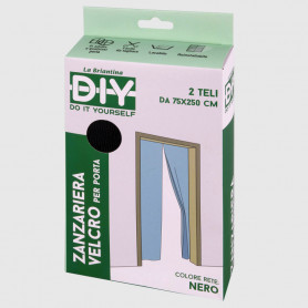 Zanzariera a velcro per porta - Nera