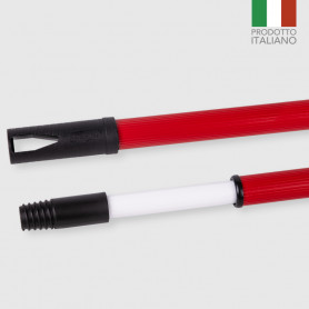 Manico Allungabile Rosso Rigato 130 cm