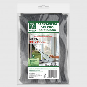 Zanzariera a velcro 130x150 cm per finestra - Nera