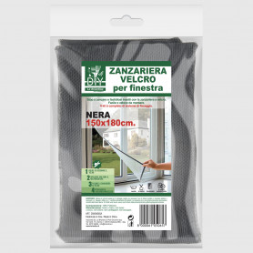 Zanzariera a velcro 150x180 cm per finestra - Nera