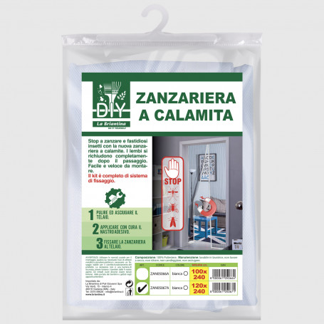 Zanzariera a calamita 120x240 cm per porta - Bianca