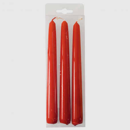 Candele Coniche Rosse - 3 pz