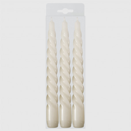 Candele Tortiglione Bianche - 3 pz