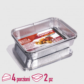 Contenitore Alluminio 4 porzioni con coperchio
