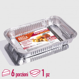 Contenitore Alluminio 6 porzioni con coperchio