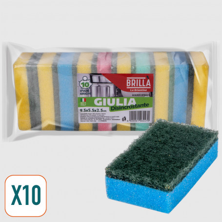 Spugne colorate Giulia 9,5x5,5 cm - 10 pz