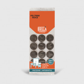 Feltrini noce tondi - 12 pz ø22 mm