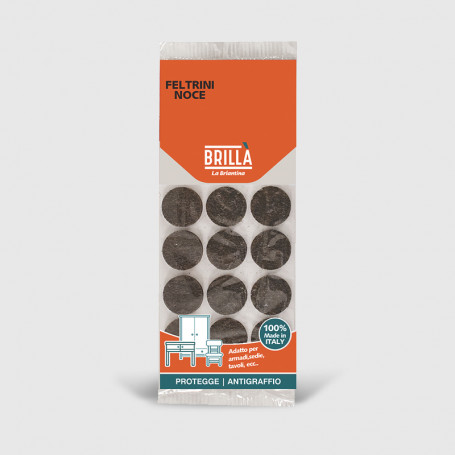 Feltrini noce tondi - 12 pz ø22 mm