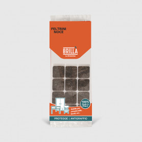 Feltrini noce quadrati - 10 pz 20x20 mm