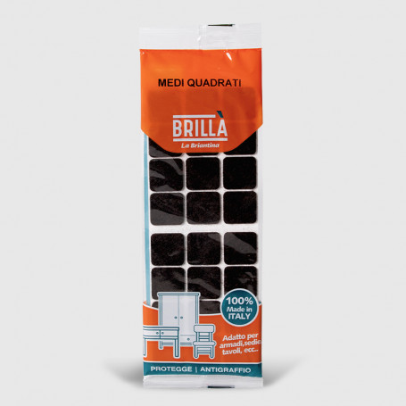 Feltrini quadrati medi marroni - 24 pz 28x28 mm