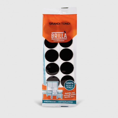 Feltrini tondi grandi marroni - 12 pz ø40 mm