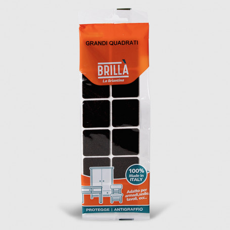 Feltrini quadrati grandi marroni - 12 pz 40x40 mm