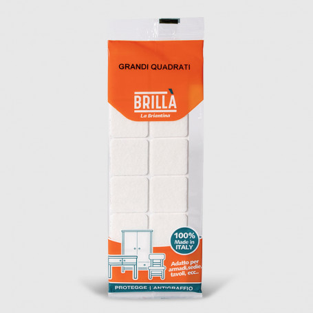 Feltrini quadrati grandi bianchi - 12 pz 40x40 mm