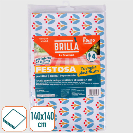 Tovaglia plastificata Festosa 140x140 cm