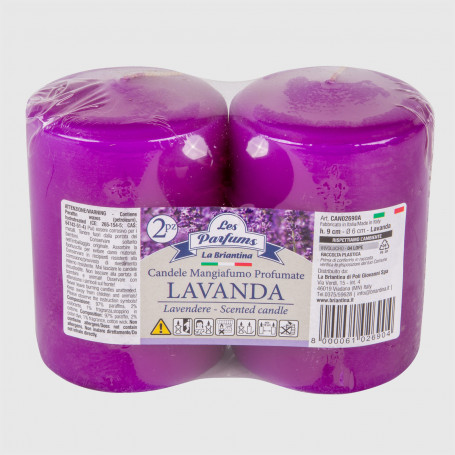 Candele Mangiafumo 2 pz - Lavanda