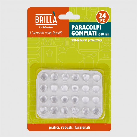 Paracolpi gommati emisferici adesivi - 24 pz