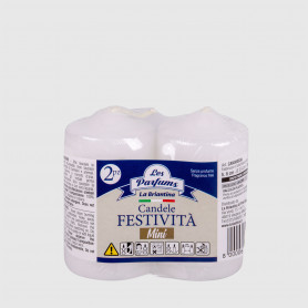 Candele Festività Bianche Mini - 2 pz - altezza 6 cm