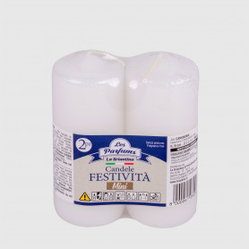 Candele Festività Bianche Mini - 2 pz - altezza 9 cm