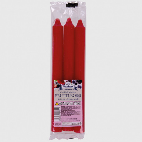 Candele profumate rosse - Frutti rossi - 3 pz