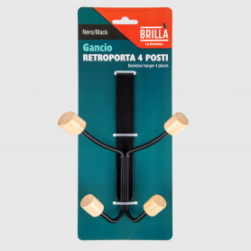 Gancio retroporta 4 posti nero