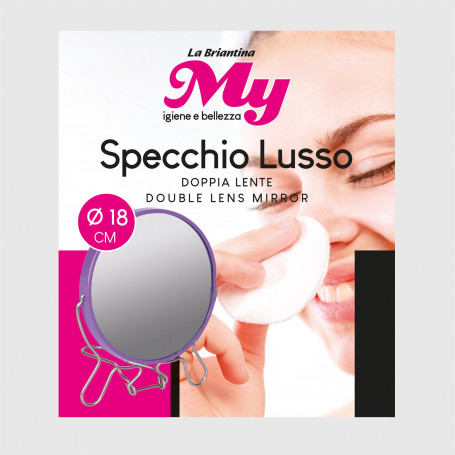 Specchio Lusso doppia lente diametro 18 cm
