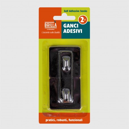 Ganci adesivi in metallo - 2 pz