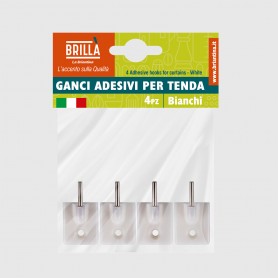 Ganci adesivi tende bianchi - 4 pezzi