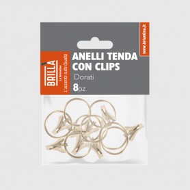 Anelli tenda con clips dorati