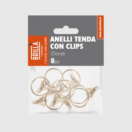 Anelli tenda con clips dorati