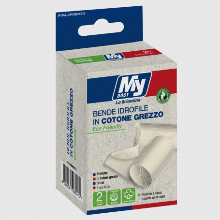 Bende in cotone Eco - 8 cm x 5 m - 2 pz