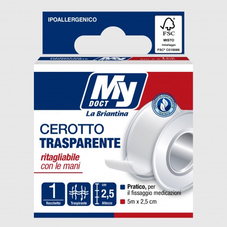Cerotto trasparente in rocchetto - 5m x 2,5cm