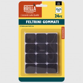 Feltrini gommati quadrati - 25x25mm - 24pz