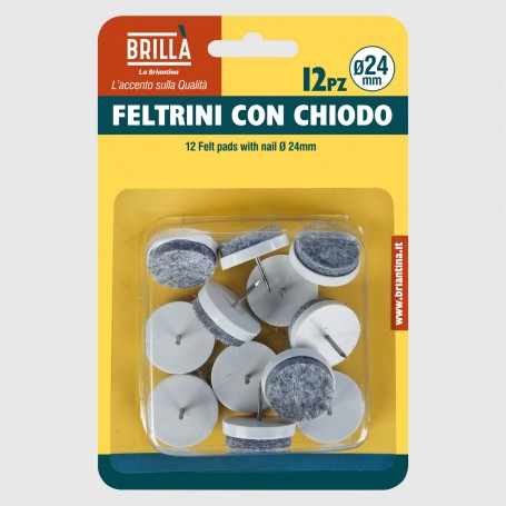 Feltrini con chiodo diam. 24mm - 12pz