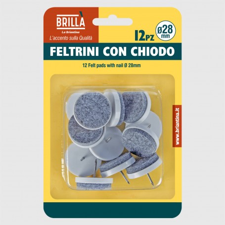 Feltrini con chiodo diam. 28mm - 12pz