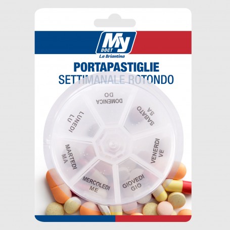 Portapastiglie settimanale rotondo
