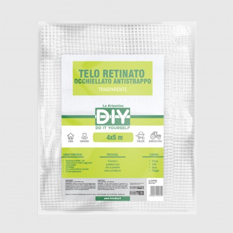 Telo Retinato Trasparente Occhiellato 4x5 m