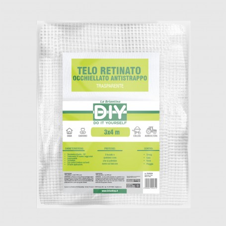 Telo Retinato Trasparente Occhiellato 3x4 m