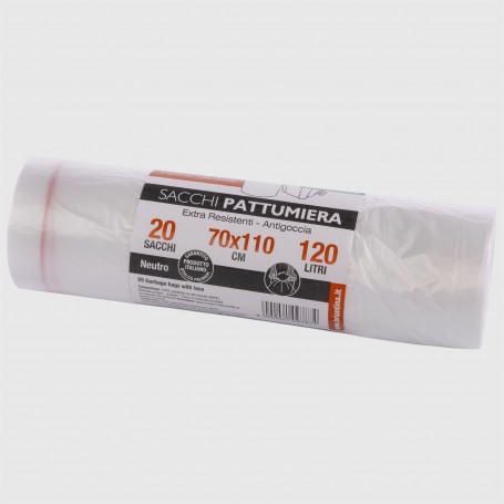 Sacchi spazzatura neutri 70x110 cm - 20 pz