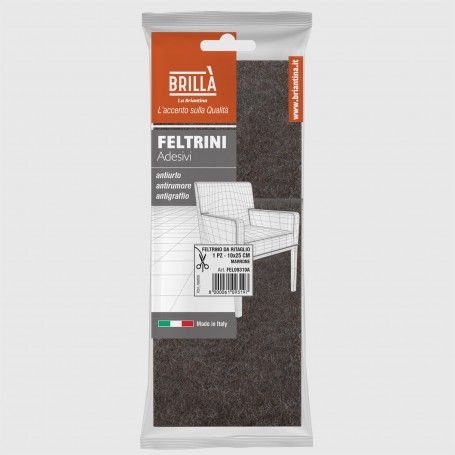 Feltrino adesivo da ritaglio 10x25 cm - marrone
