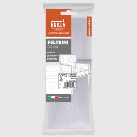 Feltrino adesivo da ritaglio 10x25 cm - bianco
