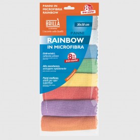 Panni Microfibra Rainbow 30x30 cm - 8 Pezzi