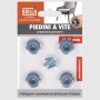 Piedini a vite - dia. 22 mm - 4 pz