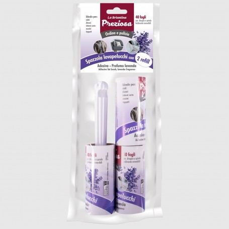 Spazzola levapelucchi con 2 refill - profumo lavanda