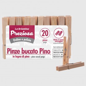 Pinze Bucato Legno Pino - 20 pezzi