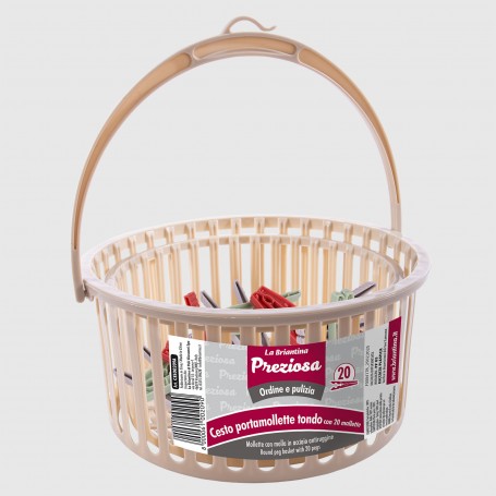 Cestello Portamollette Tondo con 20 pinze