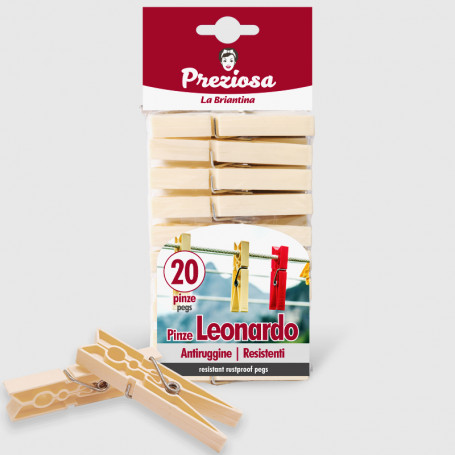 Pinze bucato Leonardo - 20 pz