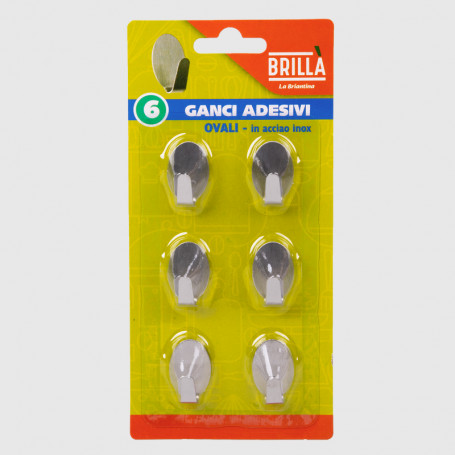 Ganci adesivi ovali piccoli - 6 pz