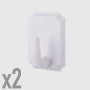 Ganci adesivi plastica rettangolari - 2 pz