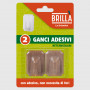Ganci adesivi plastica rettangolari - 2 pz
