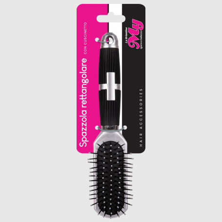 Spazzola capelli rettangolare con cuscinetto